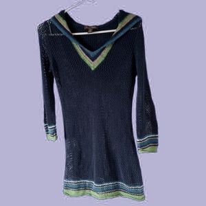 Tommy Bahama Hooded Crocheted Linen/Cotton Tunic Small